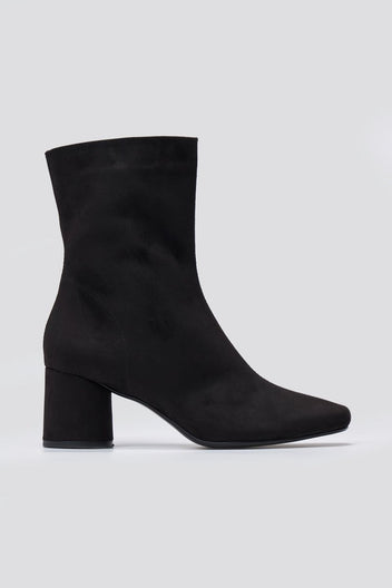 TFP Low Heel Ankle Boots - Black Suede - thefashionproject.gr - TFP