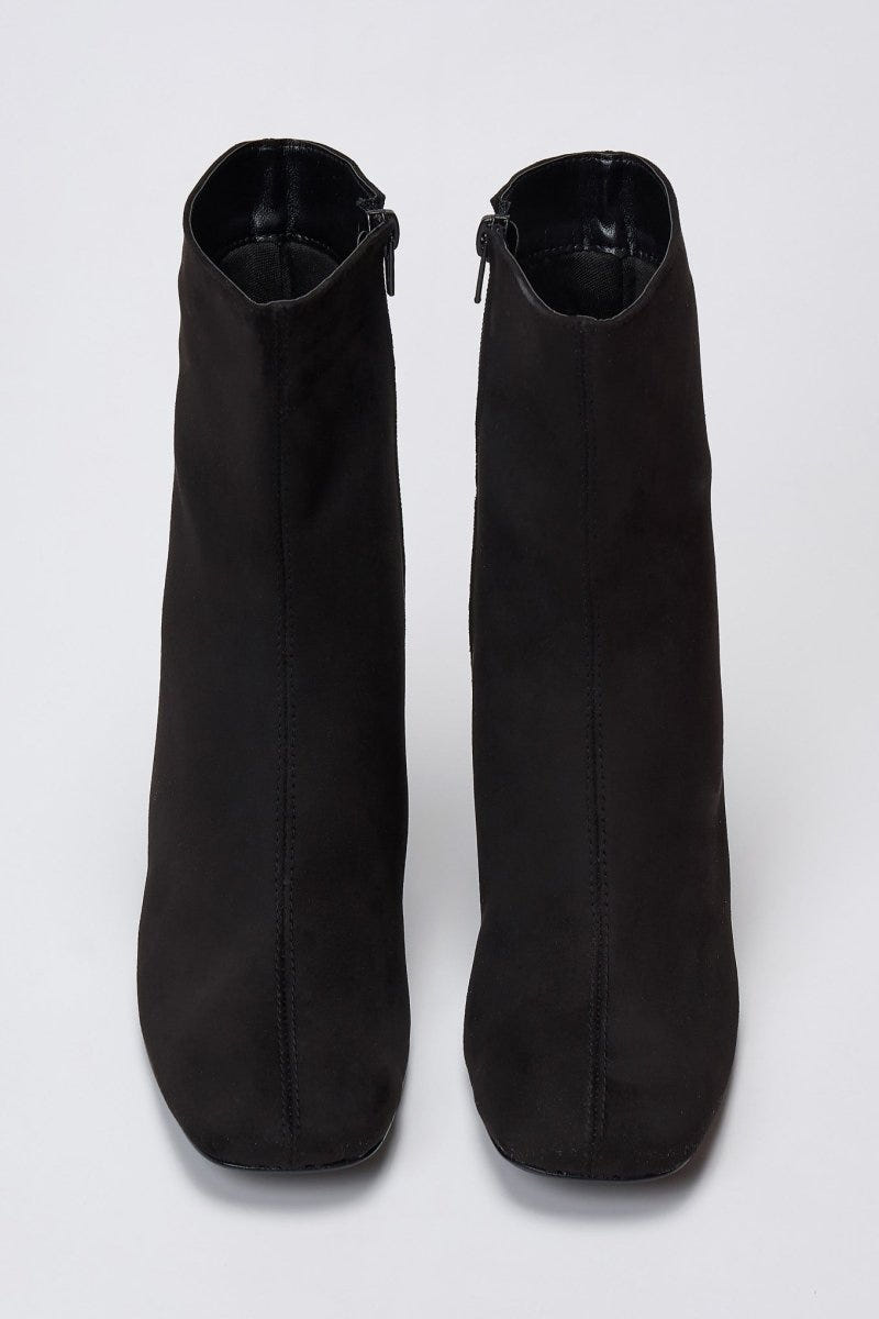TFP Low Heel Ankle Boots - Black Suede - thefashionproject.gr - TFP