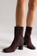 TFP Low Heel Ankle Boots - Brown Suede - thefashionproject.gr - TFP