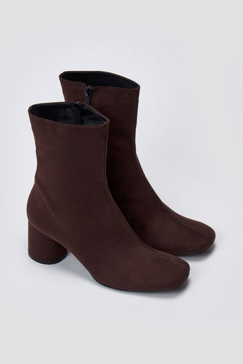 TFP Low Heel Ankle Boots - Brown Suede - thefashionproject.gr - TFP