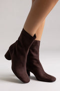 TFP Low Heel Ankle Boots - Brown Suede - thefashionproject.gr - TFP