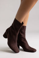 TFP Low Heel Ankle Boots - Brown Suede - thefashionproject.gr - TFP