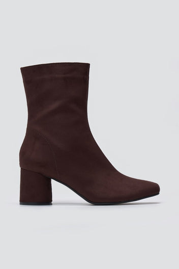 TFP Low Heel Ankle Boots - Brown Suede - thefashionproject.gr - TFP