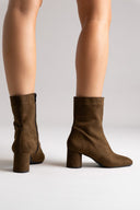TFP Low Heel Ankle Boots - Olive Suede - thefashionproject.gr - TFP