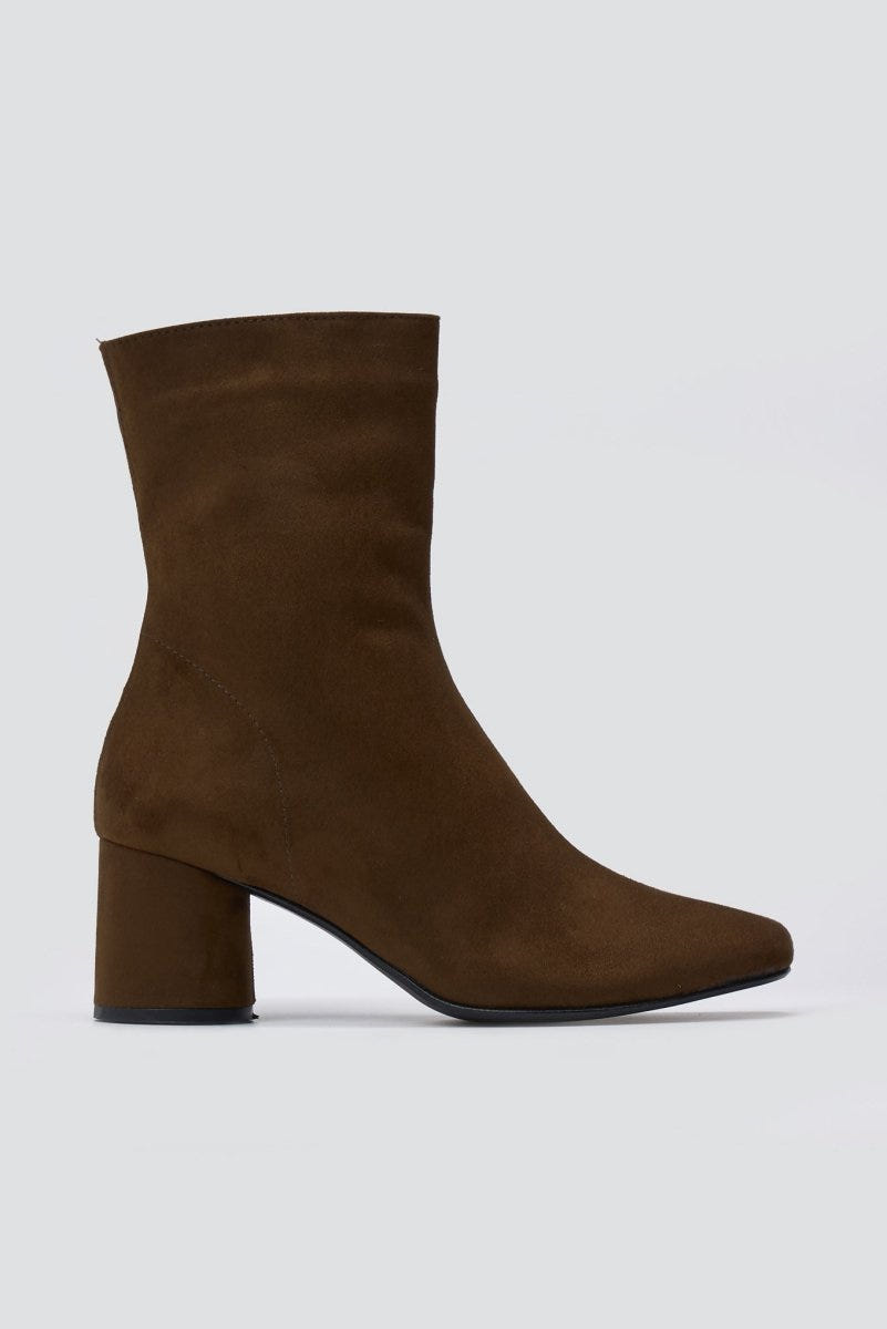 TFP Low Heel Ankle Boots - Olive Suede - thefashionproject.gr - TFP