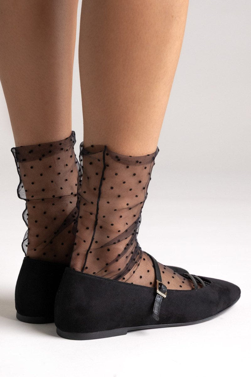 TFP Mary Jane Ballet Flats - Black Suede - thefashionproject.gr - TFP