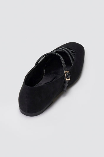 TFP Mary Jane Ballet Flats - Black Suede - thefashionproject.gr - TFP