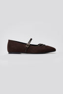 TFP Mary Jane Ballet Flats - Brown Suede - thefashionproject.gr - TFP