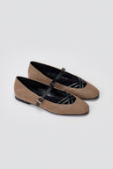 TFP Mary Jane Ballet Flats - Taupe Suede - thefashionproject.gr - TFP