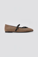 TFP Mary Jane Ballet Flats - Taupe Suede - thefashionproject.gr - TFP