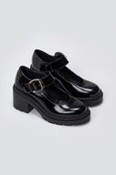 TFP Mary Jane Platform Block Heel Pumps - Black Patent - thefashionproject.gr - TFP