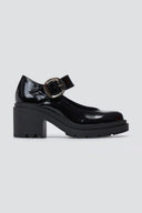 TFP Mary Jane Platform Block Heel Pumps - Black Patent - thefashionproject.gr - TFP