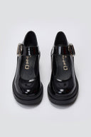TFP Mary Jane Platform Block Heel Pumps - Black Patent - thefashionproject.gr - TFP