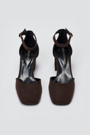 TFP Open Side Pumps - Brown Suede - thefashionproject.gr - TFP