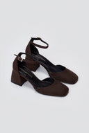 TFP Open Side Pumps - Brown Suede - thefashionproject.gr - TFP