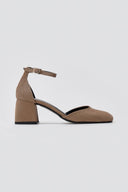 TFP Open Side Pumps - Taupe Suede - thefashionproject.gr - TFP
