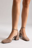 TFP Open Side Pumps - Taupe Suede - thefashionproject.gr - TFP