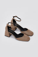 TFP Open Side Pumps - Taupe Suede - thefashionproject.gr - TFP