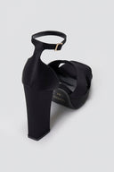 TFP Platform Sandals - Black Satin - thefashionproject.gr - TFP