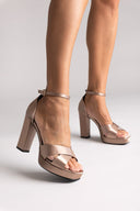 TFP Platform Sandals - Sand Satin - thefashionproject.gr - TFP