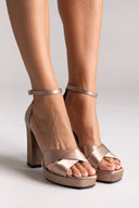 TFP Platform Sandals - Sand Satin - thefashionproject.gr - TFP
