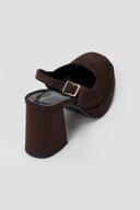 TFP Platform Slingback Pumps - Brown Suede - thefashionproject.gr - TFP