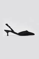 TFP Pointed Slingback Pumps with Kitten Heel - Black Suede - thefashionproject.gr - TFP
