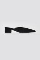 TFP Pointed Suede Mules with Block Heel - Black Suede - thefashionproject.gr - TFP