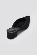 TFP Pointed Suede Mules with Block Heel - Black Suede - thefashionproject.gr - TFP