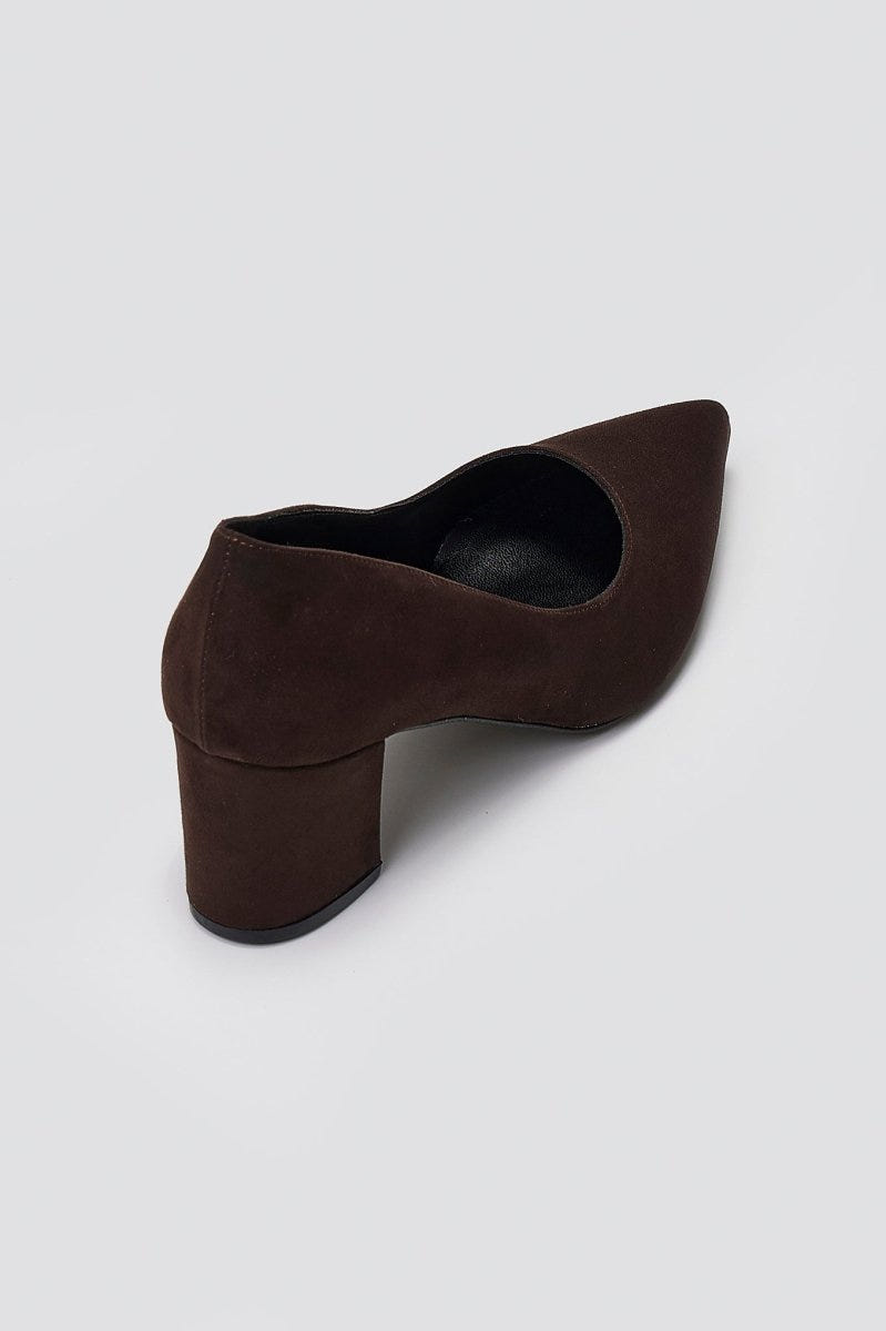 TFP Pointed Toe Pumps - Brown Suede - thefashionproject.gr - TFP
