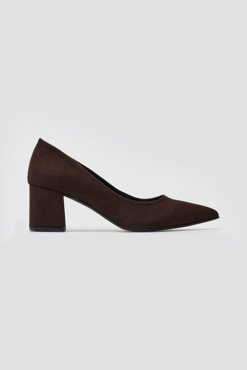 TFP Pointed Toe Pumps - Brown Suede - thefashionproject.gr - TFP