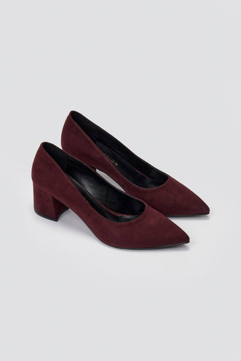 TFP Pointed Toe Pumps - Burgundy Suede - thefashionproject.gr - TFP
