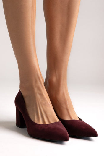 TFP Pointed Toe Pumps - Burgundy Suede - thefashionproject.gr - TFP