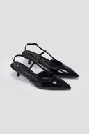 TFP Slingback Pointed Toe Pumps - Black Patent - thefashionproject.gr - TFP