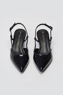 TFP Slingback Pointed Toe Pumps - Black Patent - thefashionproject.gr - TFP