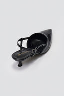TFP Slingback Pointed Toe Pumps - Black Patent - thefashionproject.gr - TFP