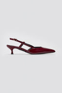 TFP Slingback Pointed Toe Pumps - Burgundy Patent - thefashionproject.gr - TFP