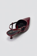 TFP Slingback Pointed Toe Pumps - Burgundy Patent - thefashionproject.gr - TFP