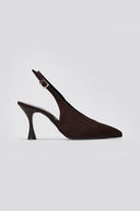 TFP Slingback Pumps - Brown Suede - thefashionproject.gr - TFP