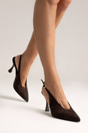 TFP Slingback Pumps - Brown Suede - thefashionproject.gr - TFP