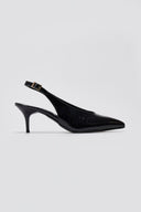 TFP Slingback Pumps Kitten Heel - Black Patent - thefashionproject.gr - TFP