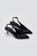 TFP Slingback Pumps Kitten Heel - Black Patent - thefashionproject.gr - TFP