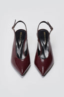 TFP Slingback Pumps Kitten Heel - Bordeaux Patent - thefashionproject.gr - TFP