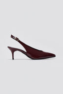 TFP Slingback Pumps Kitten Heel - Bordeaux Patent - thefashionproject.gr - TFP
