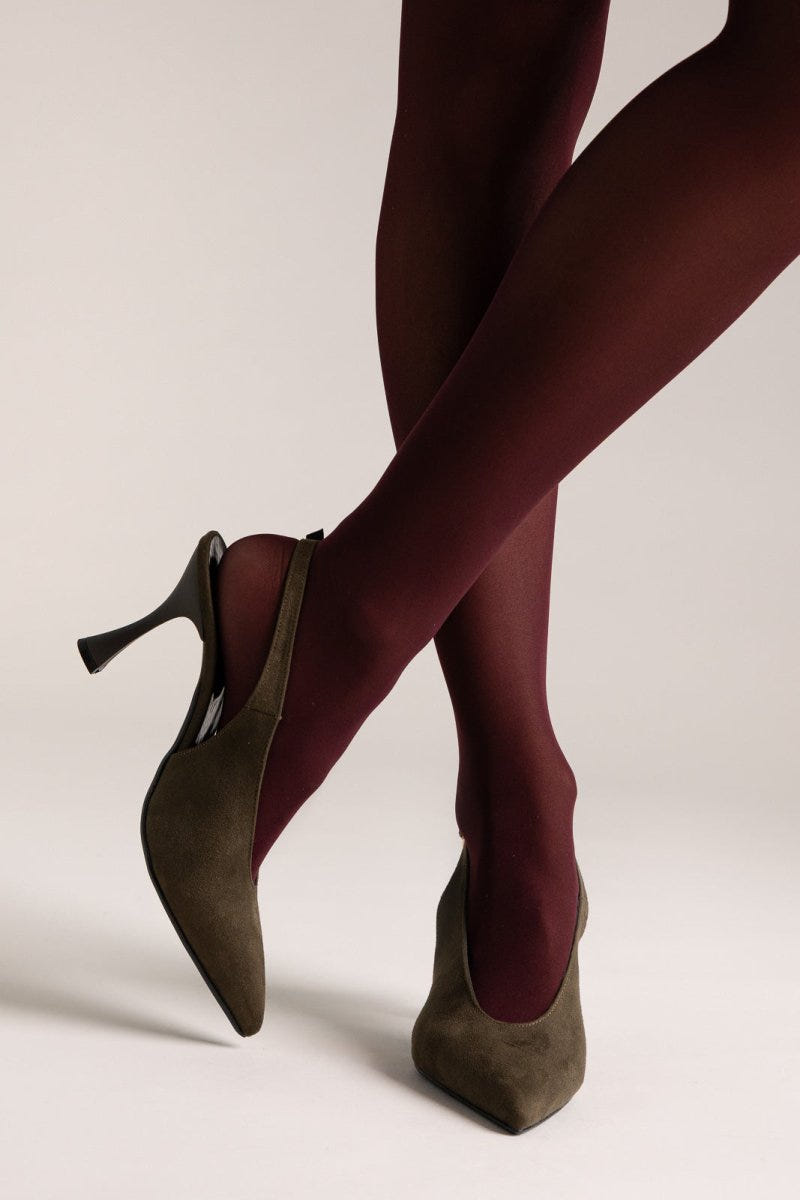 TFP Slingback Pumps - Olive Suede - thefashionproject.gr - TFP