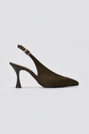 TFP Slingback Pumps - Olive Suede - thefashionproject.gr - TFP