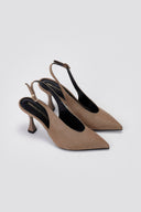 TFP Slingback Pumps - Taupe Suede - thefashionproject.gr - TFP