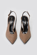 TFP Slingback Pumps - Taupe Suede - thefashionproject.gr - TFP