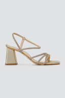 Block Heel Sandals - Light Gold-Block Heel Sandals - Light Gold