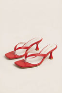TFP - Thong Sandals Kitten Heel - Red